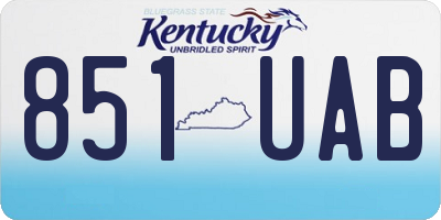 KY license plate 851UAB