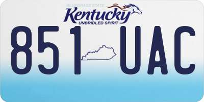 KY license plate 851UAC