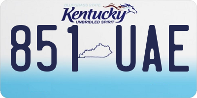 KY license plate 851UAE