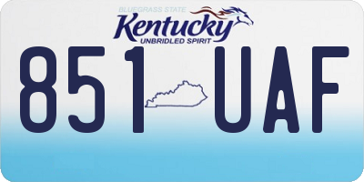 KY license plate 851UAF