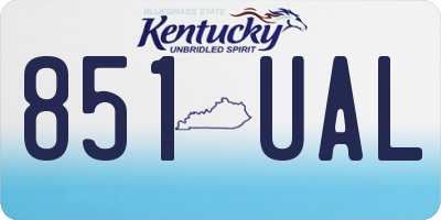 KY license plate 851UAL