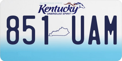 KY license plate 851UAM