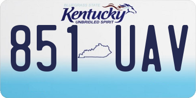 KY license plate 851UAV