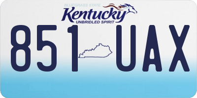 KY license plate 851UAX