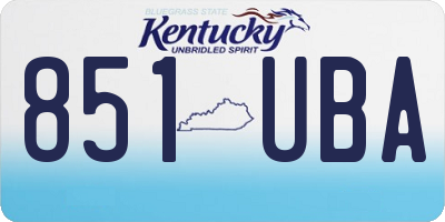 KY license plate 851UBA