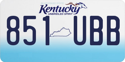 KY license plate 851UBB