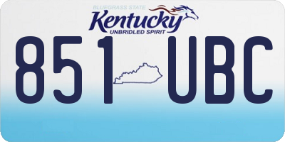 KY license plate 851UBC