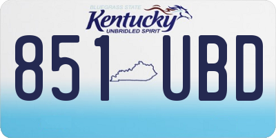 KY license plate 851UBD