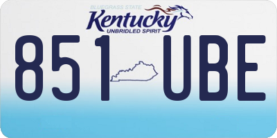 KY license plate 851UBE