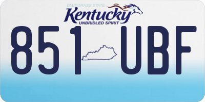 KY license plate 851UBF
