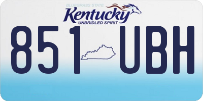 KY license plate 851UBH