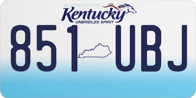 KY license plate 851UBJ