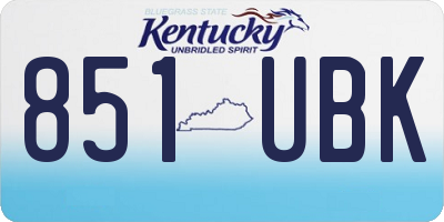 KY license plate 851UBK