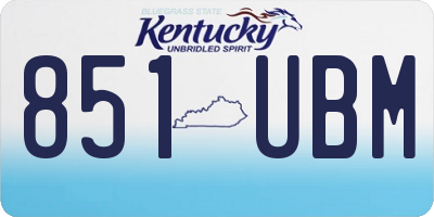 KY license plate 851UBM
