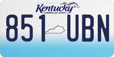 KY license plate 851UBN