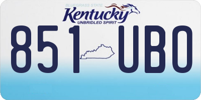 KY license plate 851UBO
