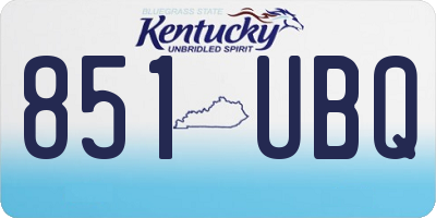 KY license plate 851UBQ
