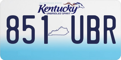 KY license plate 851UBR