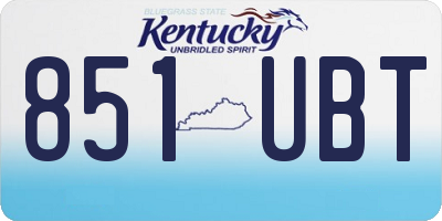 KY license plate 851UBT