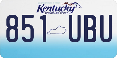 KY license plate 851UBU
