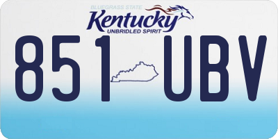 KY license plate 851UBV