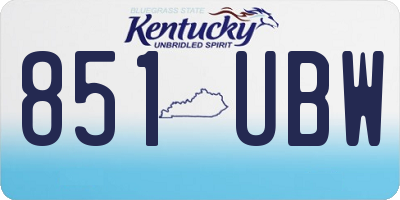 KY license plate 851UBW
