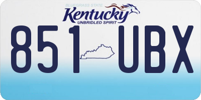 KY license plate 851UBX