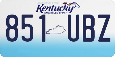KY license plate 851UBZ