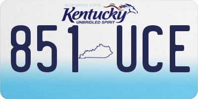 KY license plate 851UCE