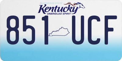 KY license plate 851UCF