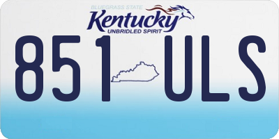 KY license plate 851ULS
