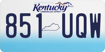 KY license plate 851UQW