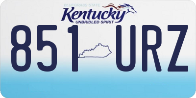 KY license plate 851URZ