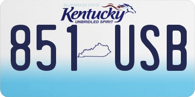 KY license plate 851USB