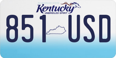 KY license plate 851USD