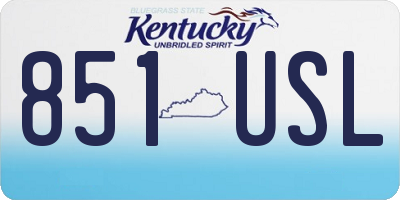 KY license plate 851USL