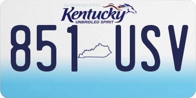 KY license plate 851USV