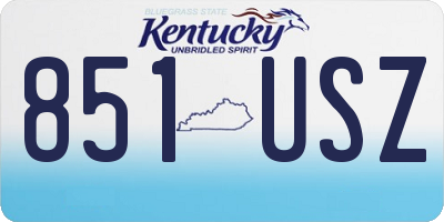 KY license plate 851USZ