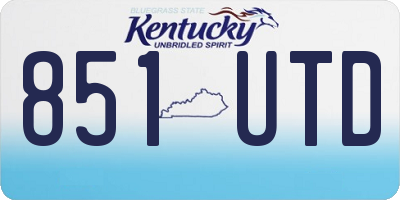 KY license plate 851UTD