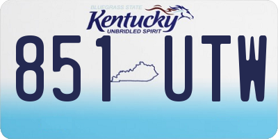 KY license plate 851UTW