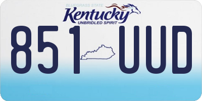 KY license plate 851UUD