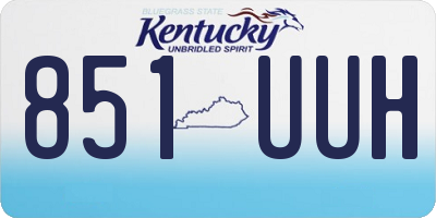 KY license plate 851UUH