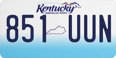 KY license plate 851UUN