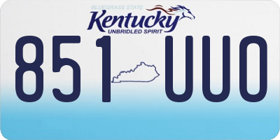 KY license plate 851UUO