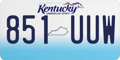 KY license plate 851UUW