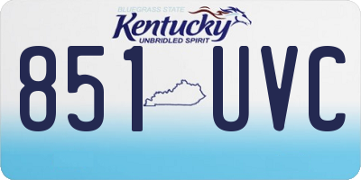 KY license plate 851UVC
