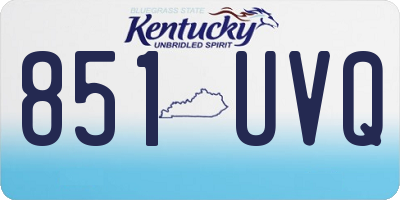 KY license plate 851UVQ