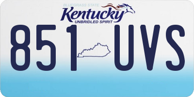 KY license plate 851UVS