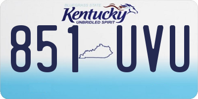 KY license plate 851UVU