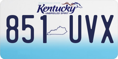 KY license plate 851UVX